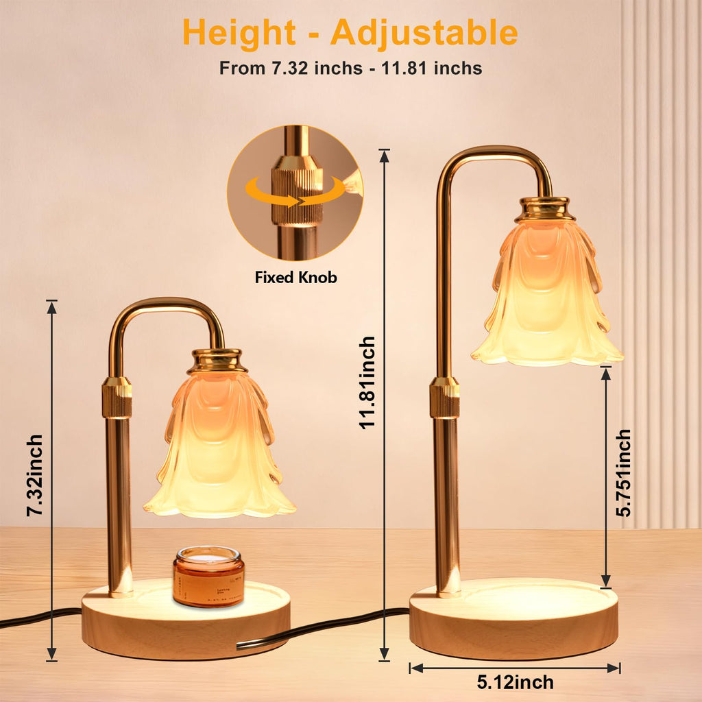Adjustable Height Candle Warmer Lamp with Timer and Dimmer X8513