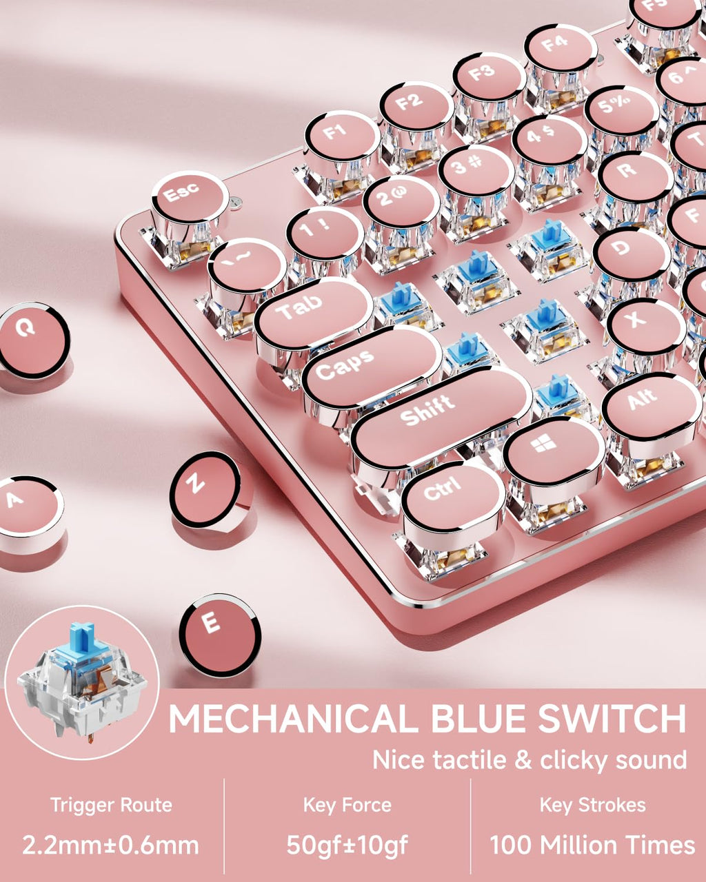 Pink Wireless Mechanical Keyboard T200