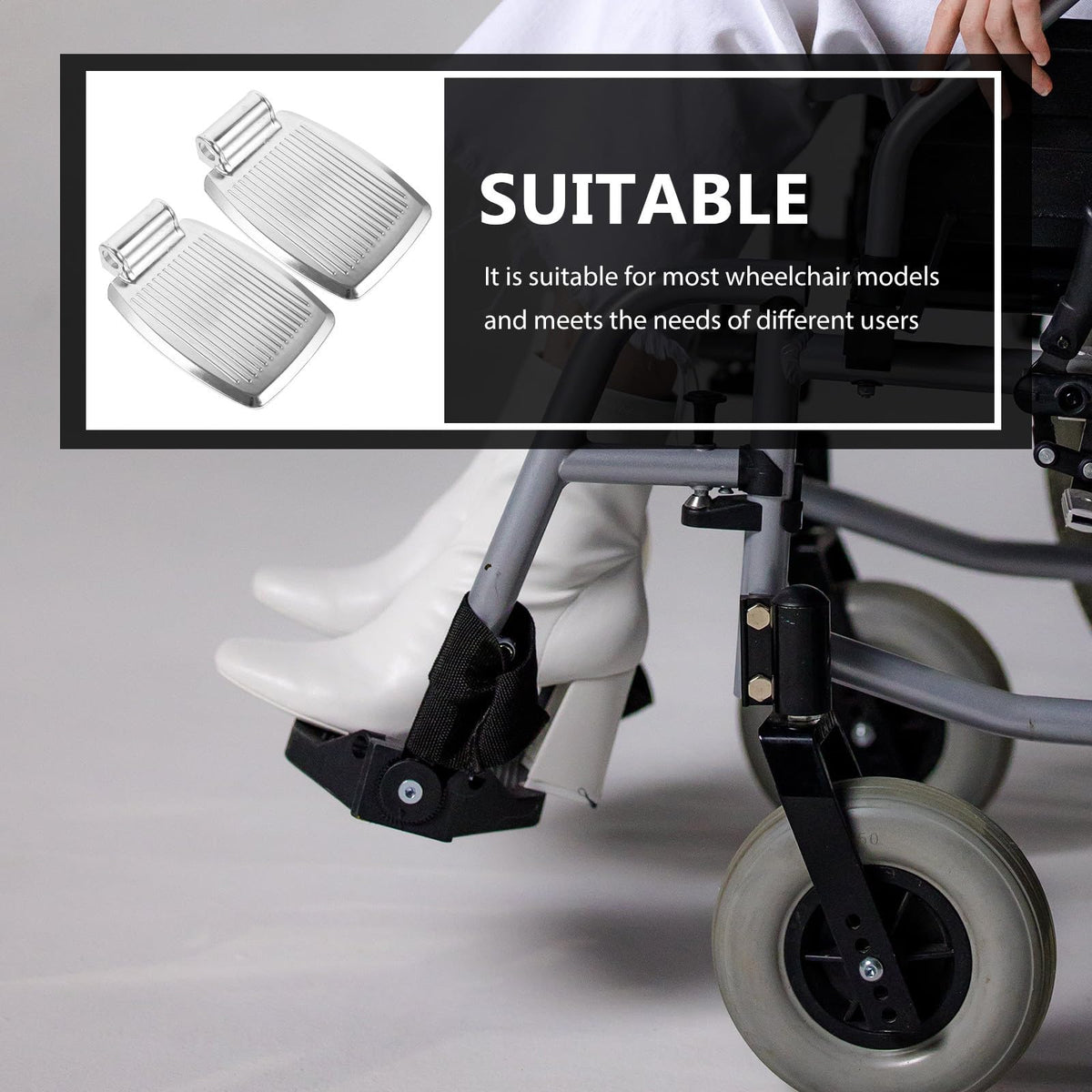 Heavy-Duty Aluminum Alloy Wheelchair Footrest Pair P546