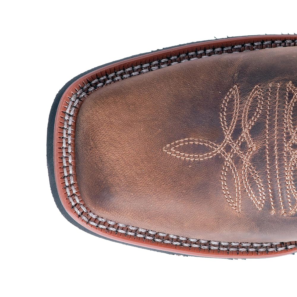Black Mid Calf Square Toe Pull On Boots E68323
