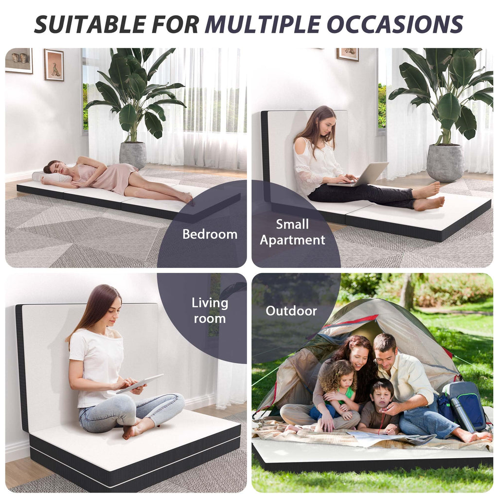 3 Inch Twin XL Tri Fold Memory Foam Mattress Q7863