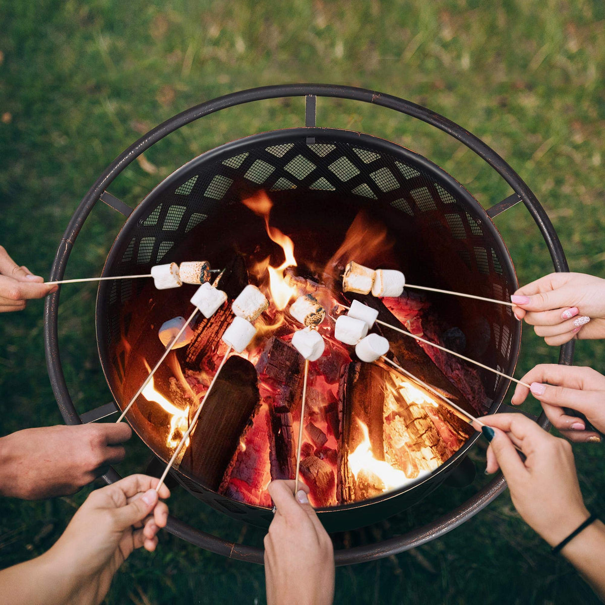 36in Wood Burning Fire Pit with Spark Screen X502