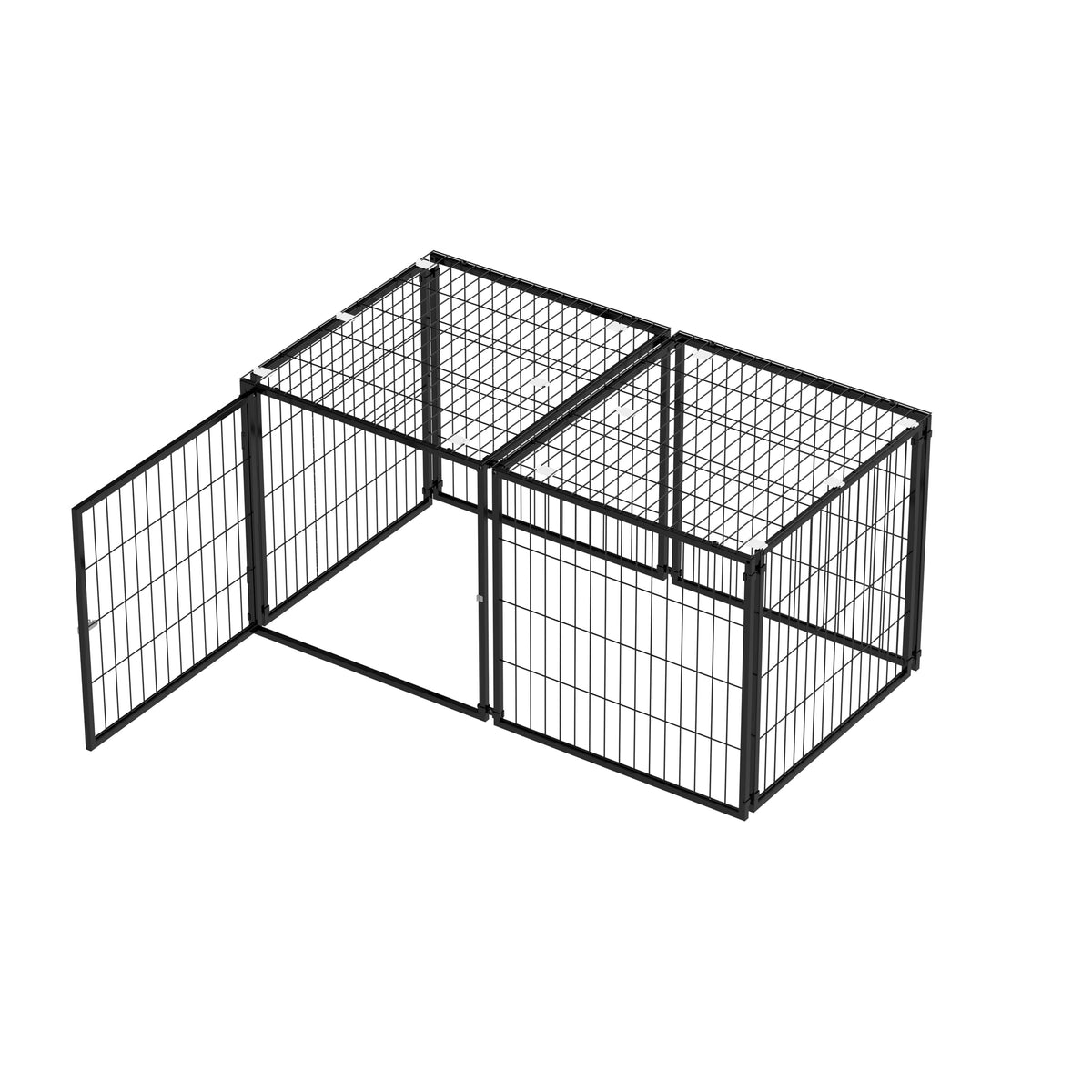 48 Inch Black Metal Dog Crate with Removable Top Cover L3774