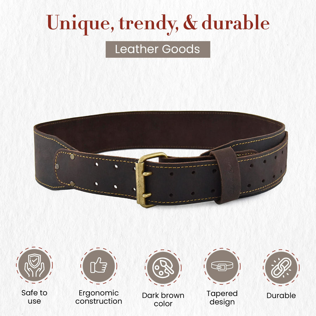 3" Wide Full-Grain Oiled Leather Work Belt F1867