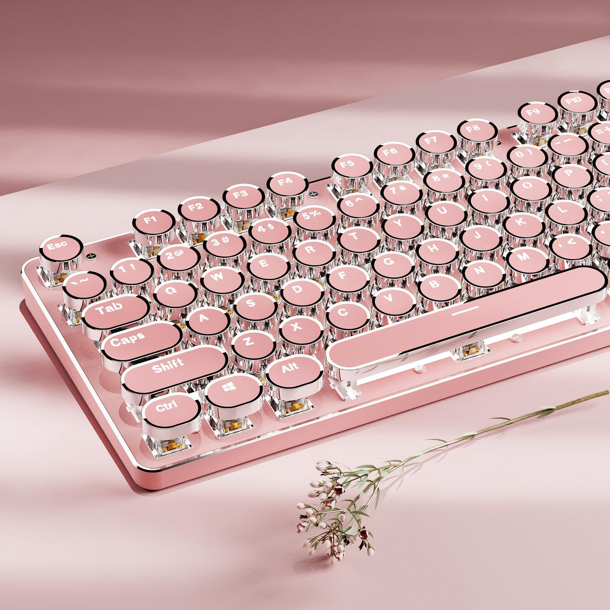 Pink Wireless Mechanical Keyboard T200