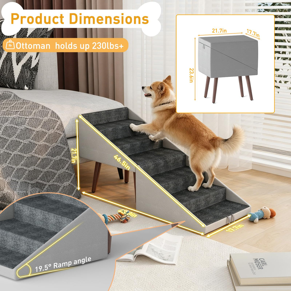 2-in-1 Foldable Dog Stairs and Ramp C95266