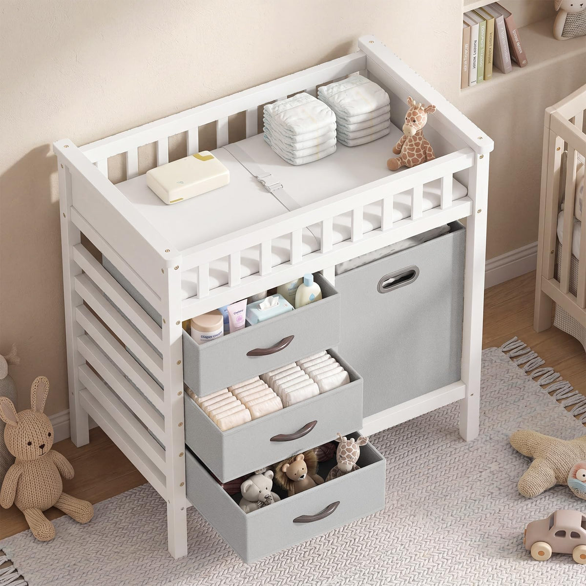 Wooden Baby Changing Table with 3 Storage Drawers O52177