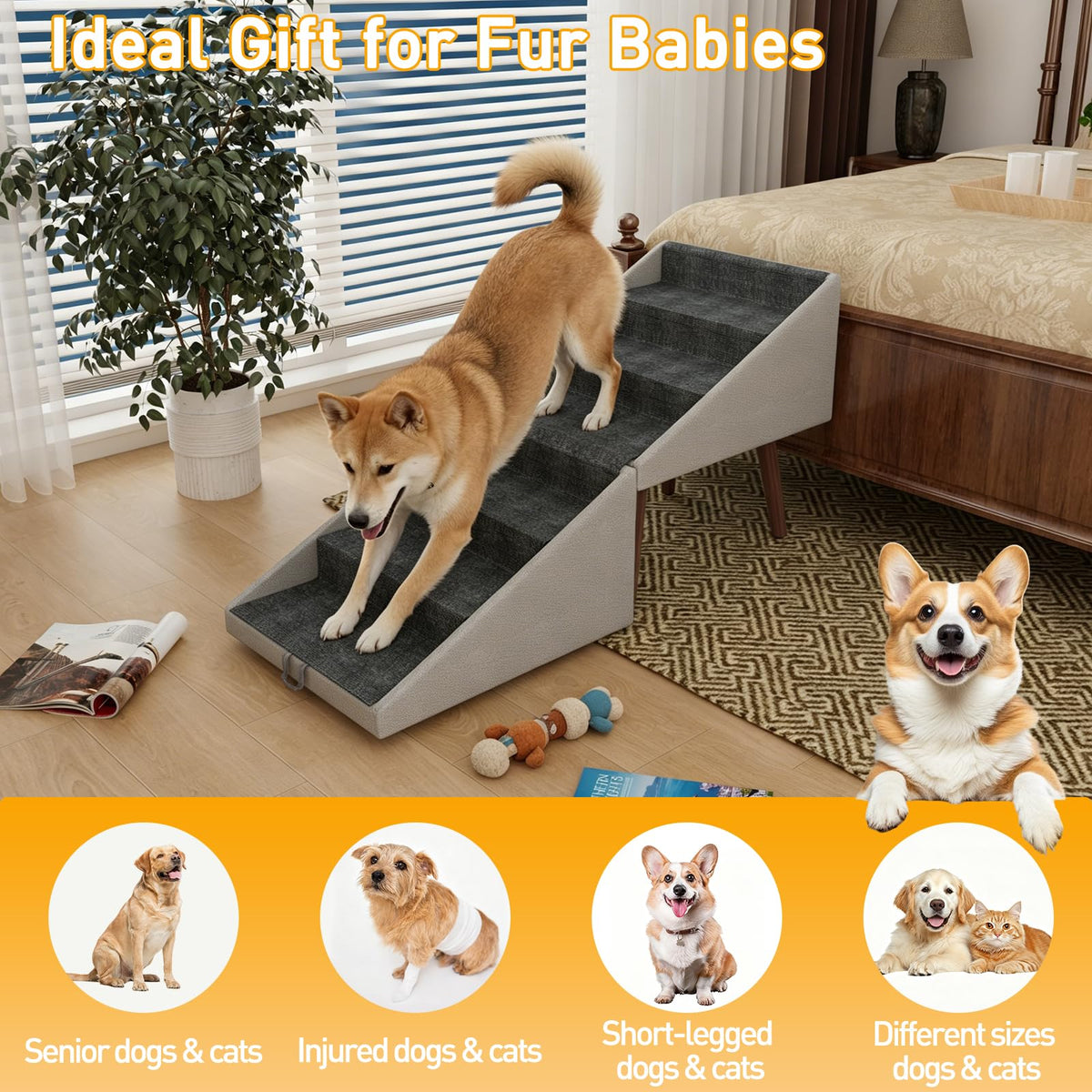 2-in-1 Foldable Dog Stairs and Ramp C95266