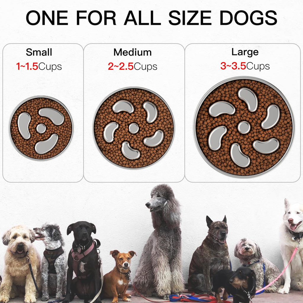 Slow Feeder Dog Bowl 304 Stainless Steel Non-Slip N489