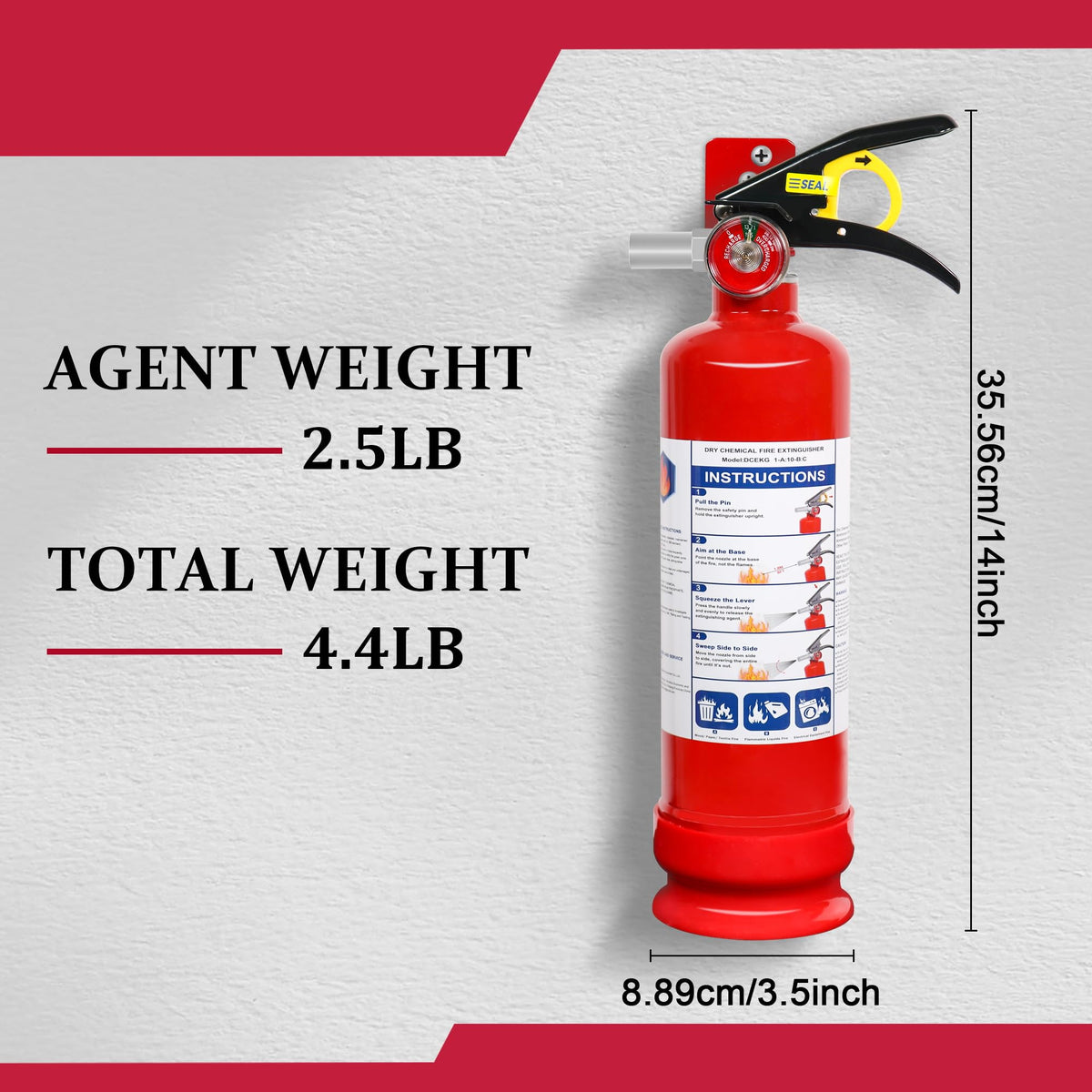 2.5lb Multi-Class Dry Powder Fire Extinguisher Z744