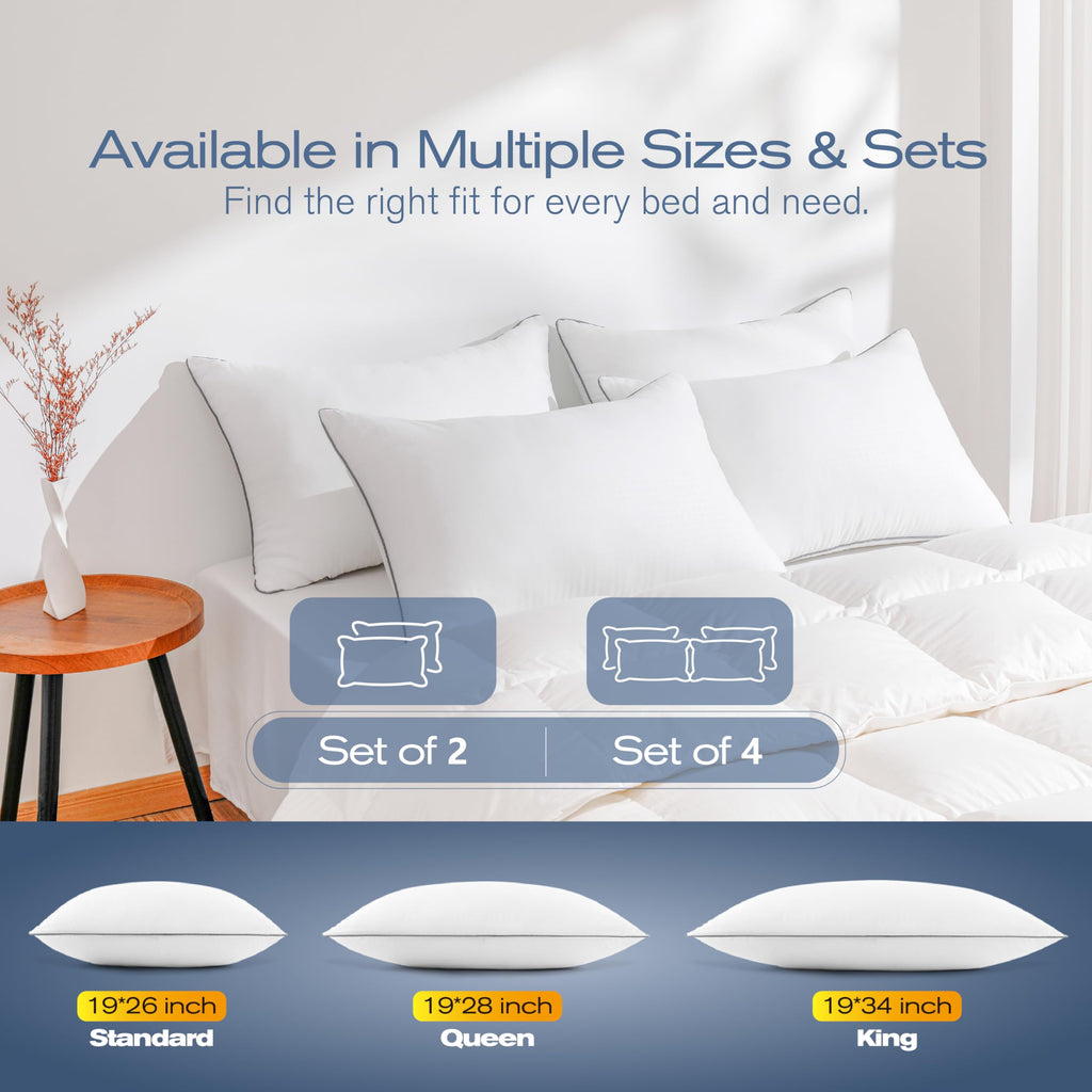 King Size Down Alternative Bed Pillows Set of 4 R1277