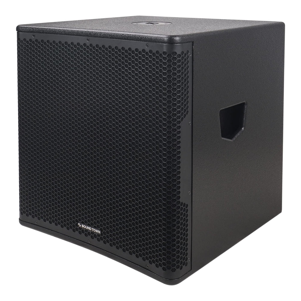 18" 1600W Powered PA/DJ Subwoofer with Class-D Amplifier, Birch Plywood, Black Y929