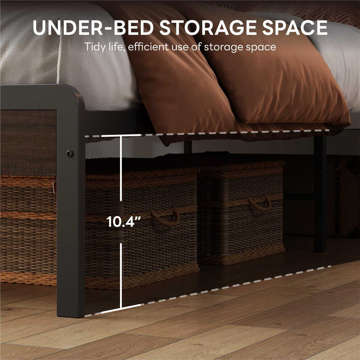 California King Bed Frames with Storage Shelf Headboard L645997
