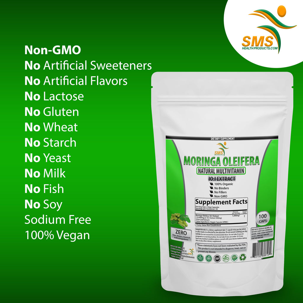 Moringa Oleifera 100 Veggie Capsules 1000mg Leaf Powder B5549
