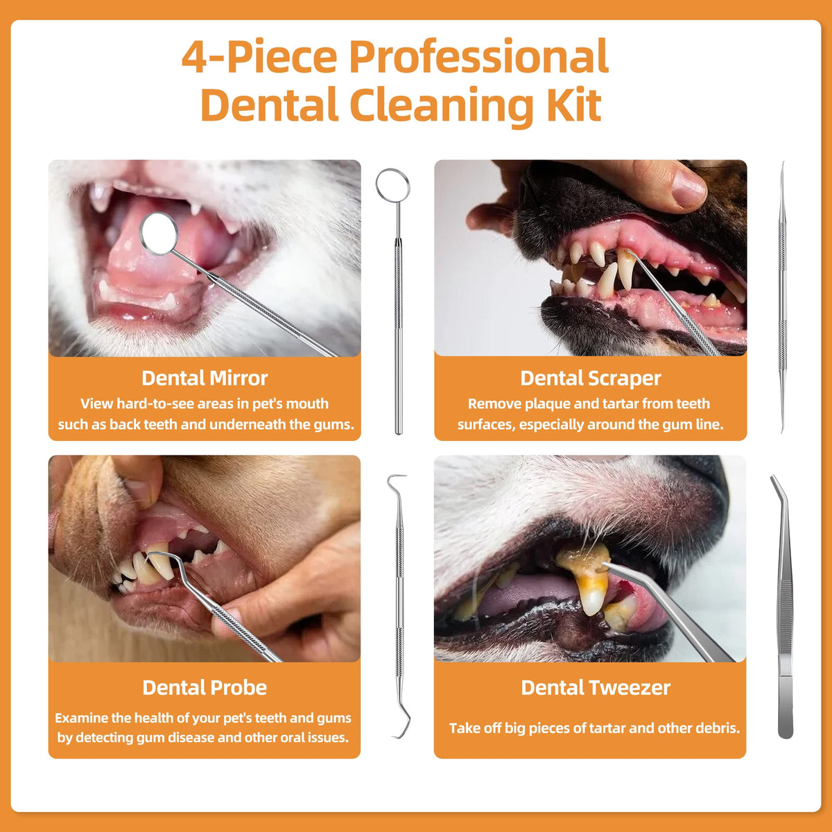 Ultrasonic Pet Tooth Cleaner Kit with LED Light D5972