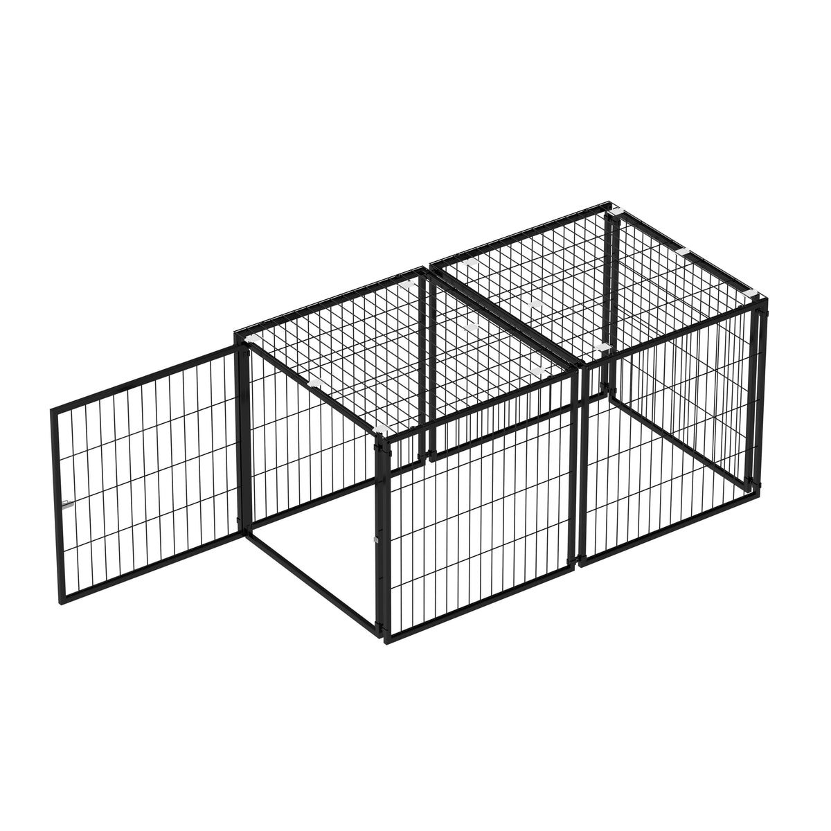 48 Inch Black Metal Dog Crate with Removable Top Cover L3774