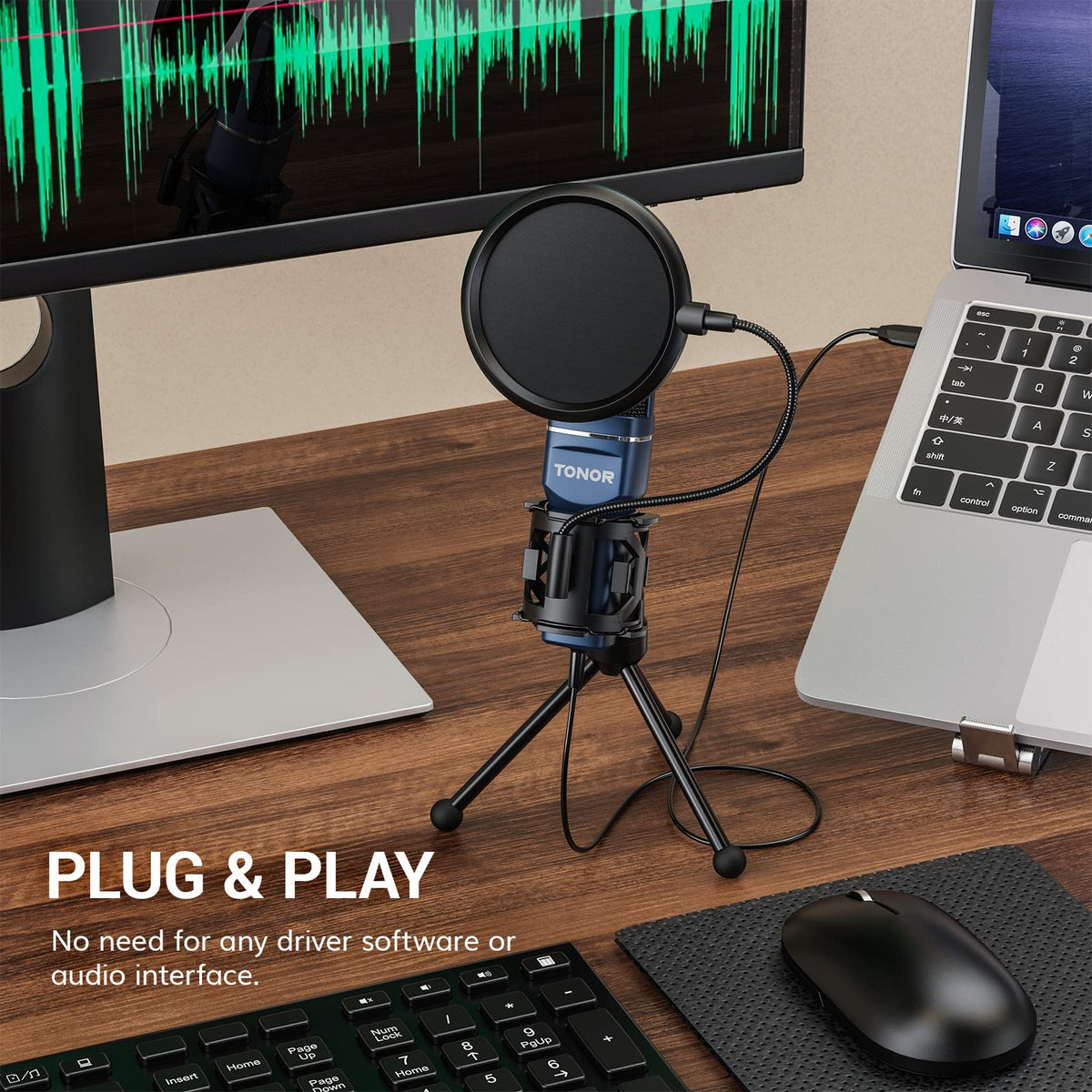 USB Condenser Microphone with Boom Arm X2109