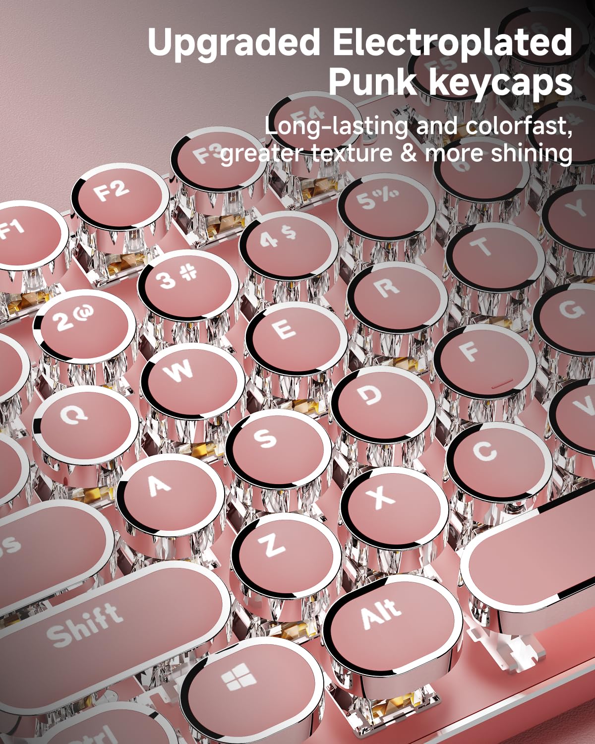 Pink Wireless Mechanical Keyboard T200