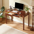 Black Walnut Solid Wood Computer Desk with Drawers K6944