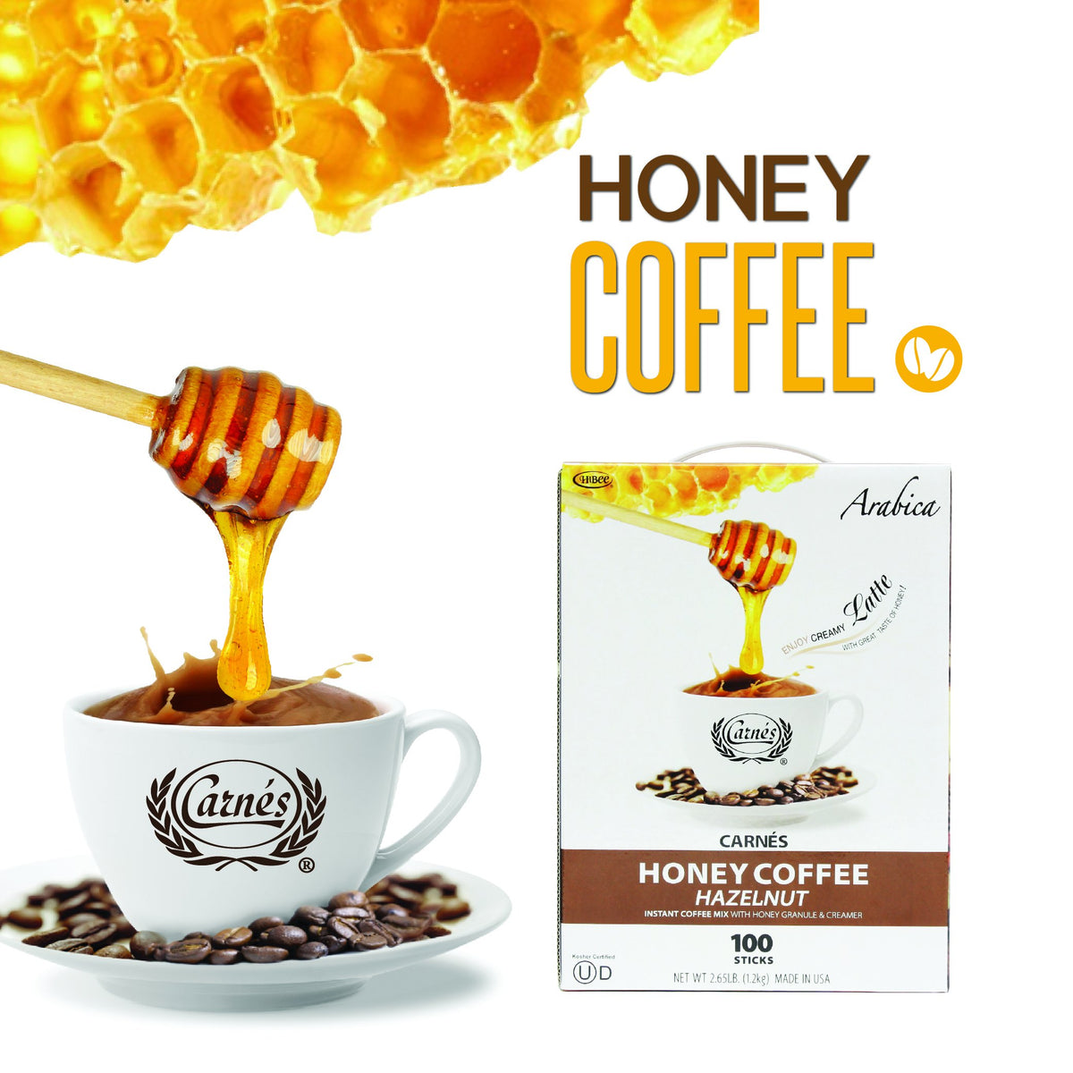 Hazelnut Instant Coffee With Honey, 2.65 Pounds Z35237