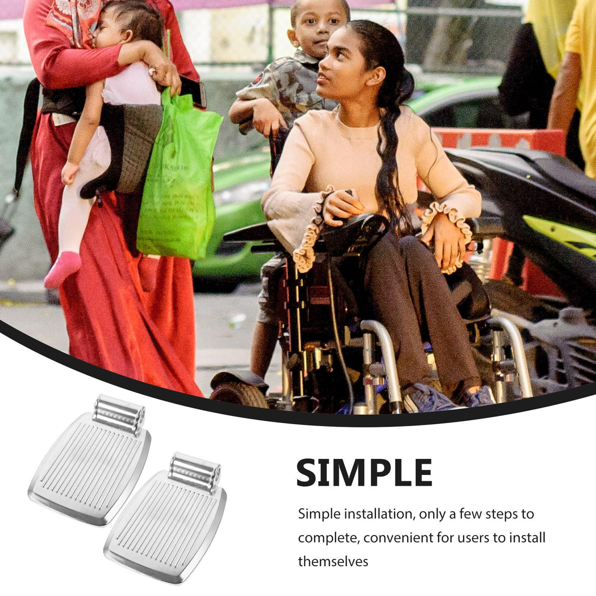 Heavy-Duty Aluminum Alloy Wheelchair Footrest Pair P546