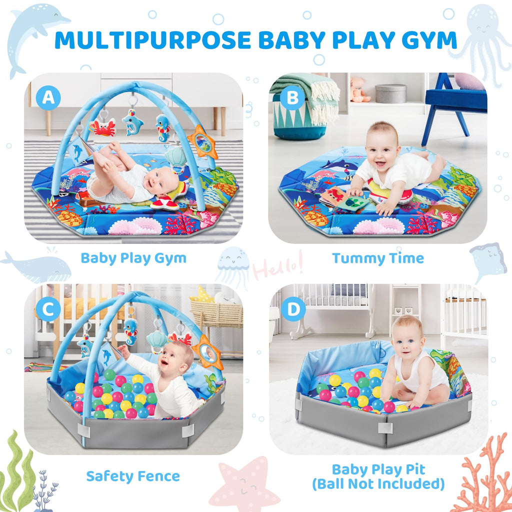 8-in-1 Washable Baby Gym Play Mat & Ball Pit H78518