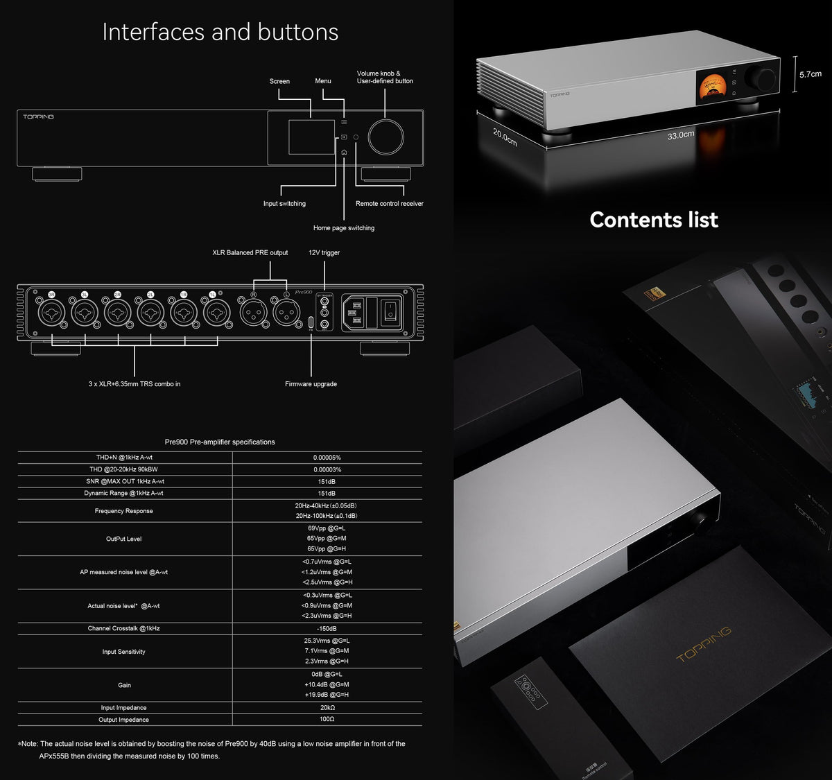 Fully Balanced Preamplifier with 3 XLR/TRS Inputs Z512873