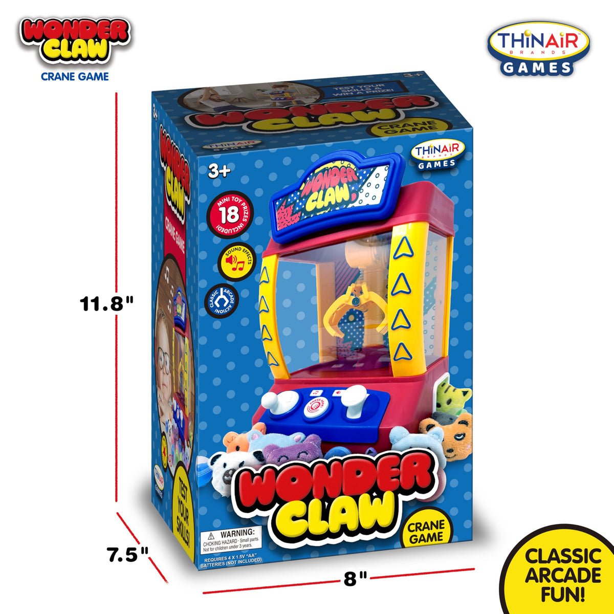 Claw Machine Crane Game with 9 Stuffed Animal Prizes and 9 Balls A34491