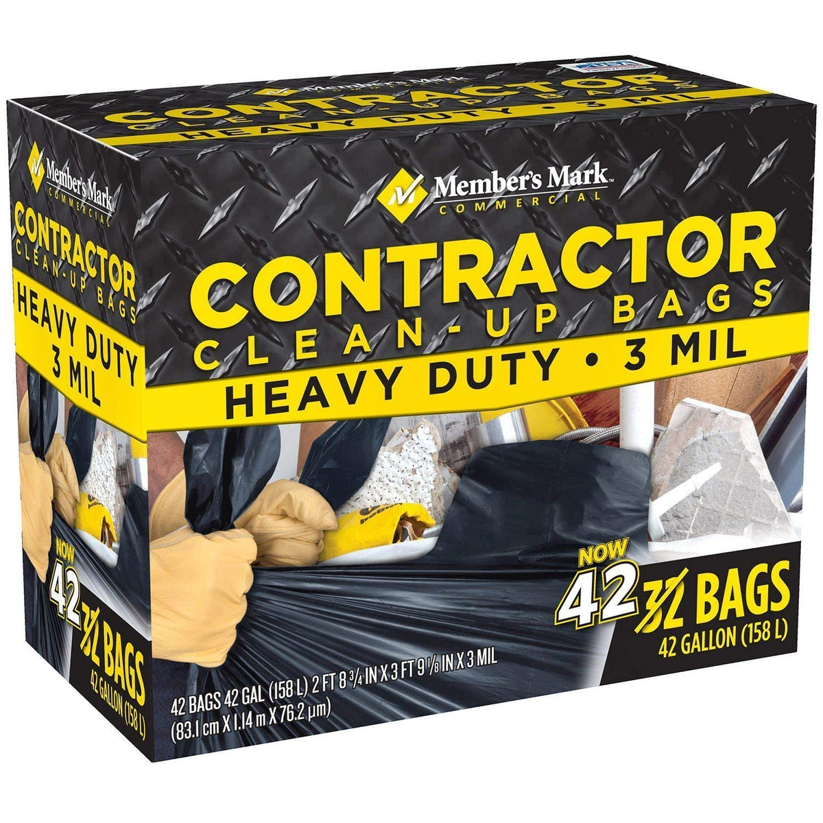 2 Pack 42 gal Trash Bags Z139
