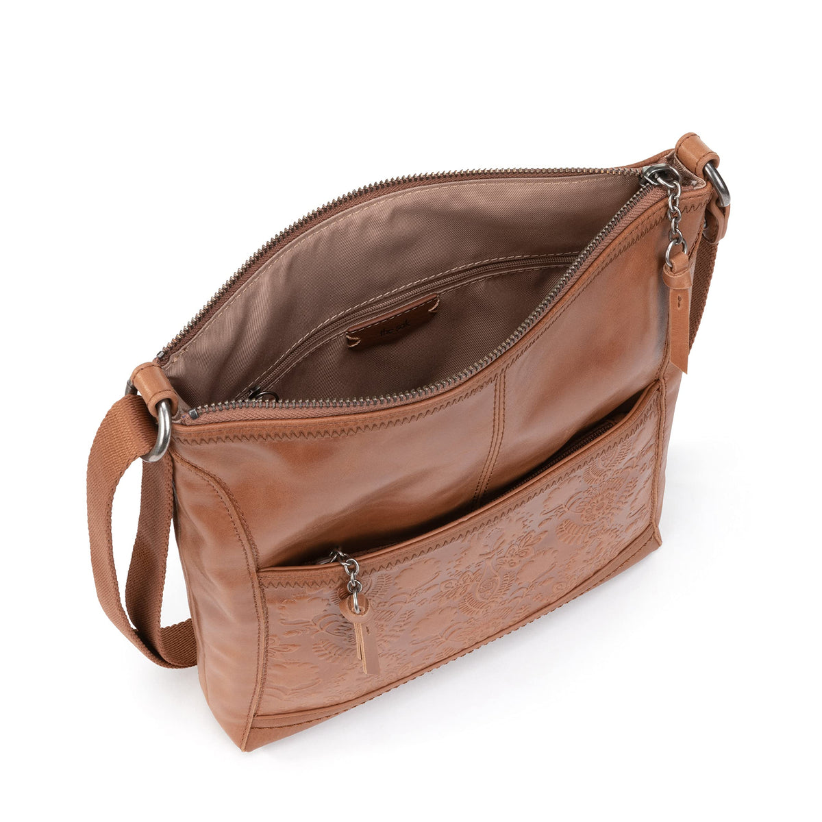 Leather Crossbody Purse with Zipper Closure M491