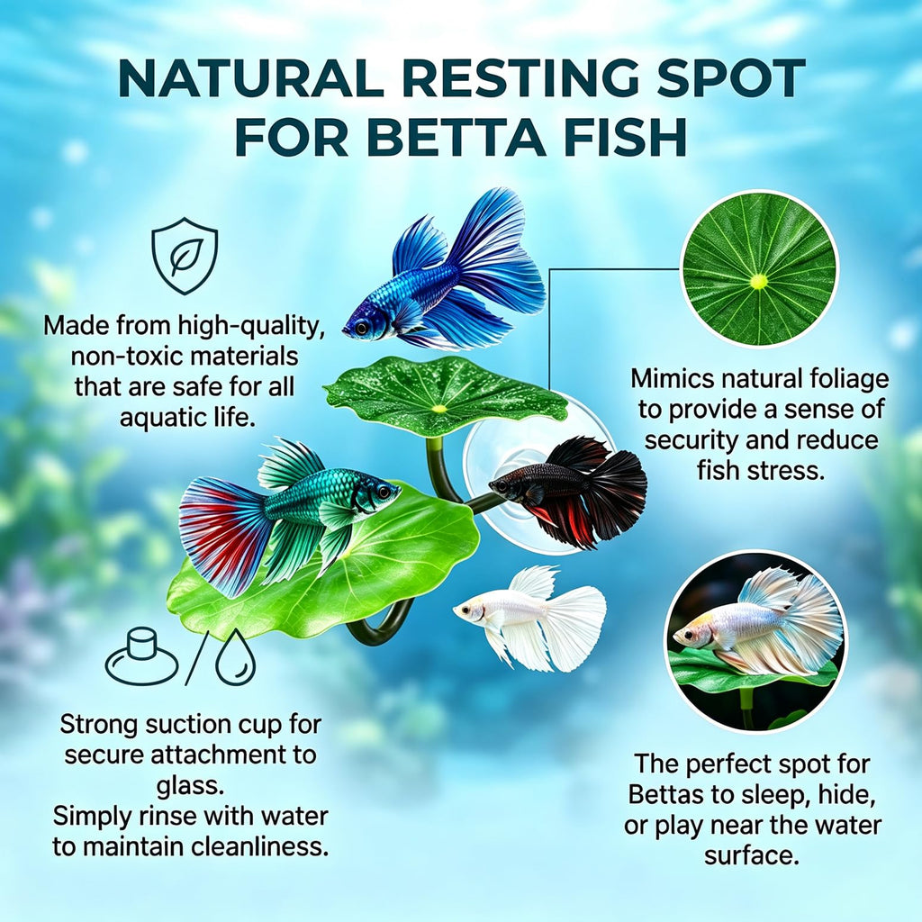 Betta Fish Hammock Tunnel Leaf Pad Resting Bed S702903