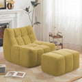 Yellow Memory Foam Bean Bag Chair with Ottoman Y901