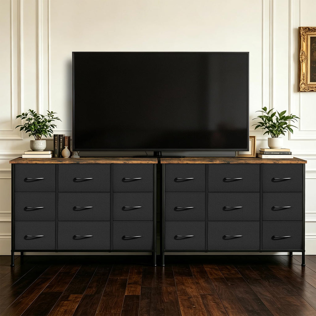 Black 9 Drawer Dresser C797