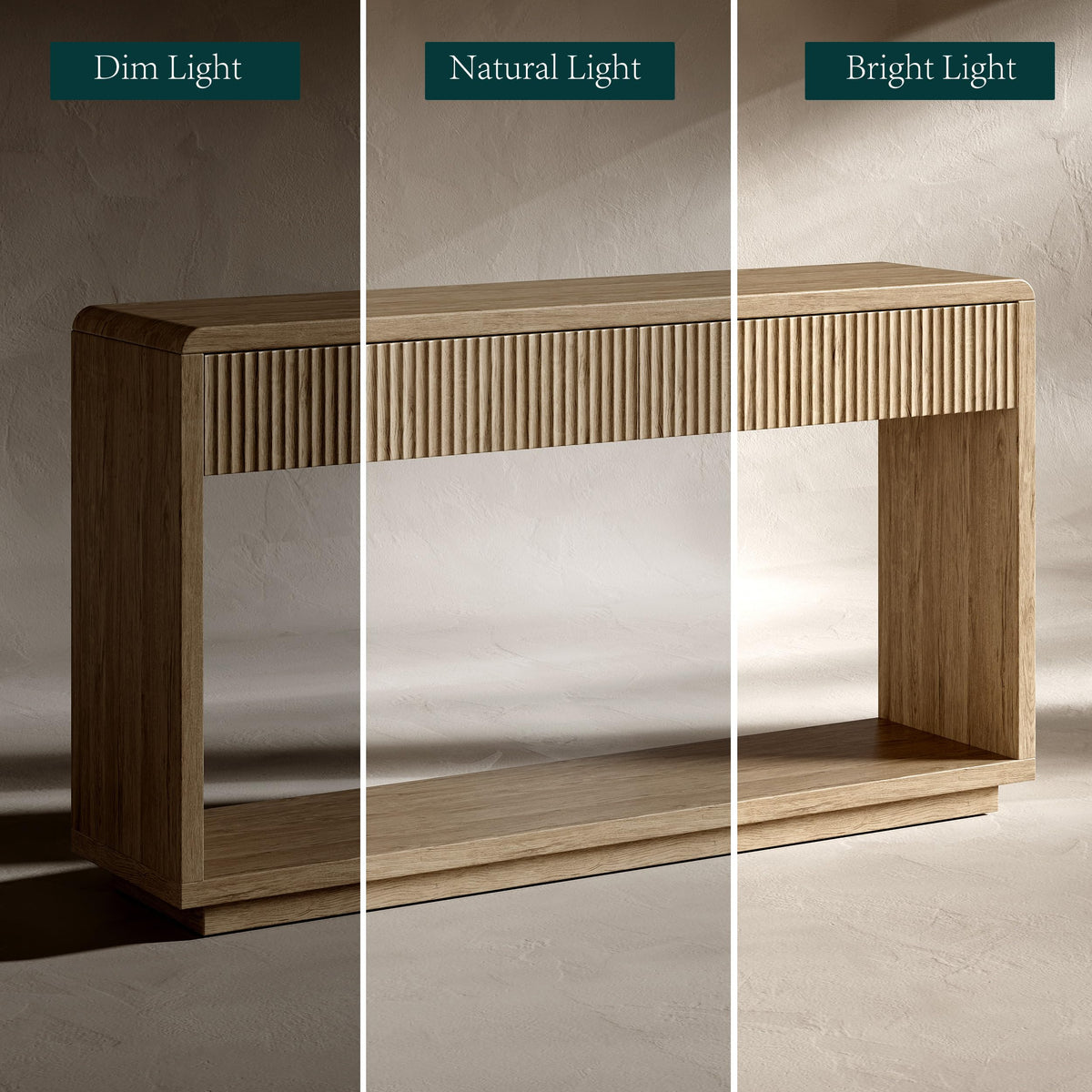 59'' Oak Console Table with Drawers V99247