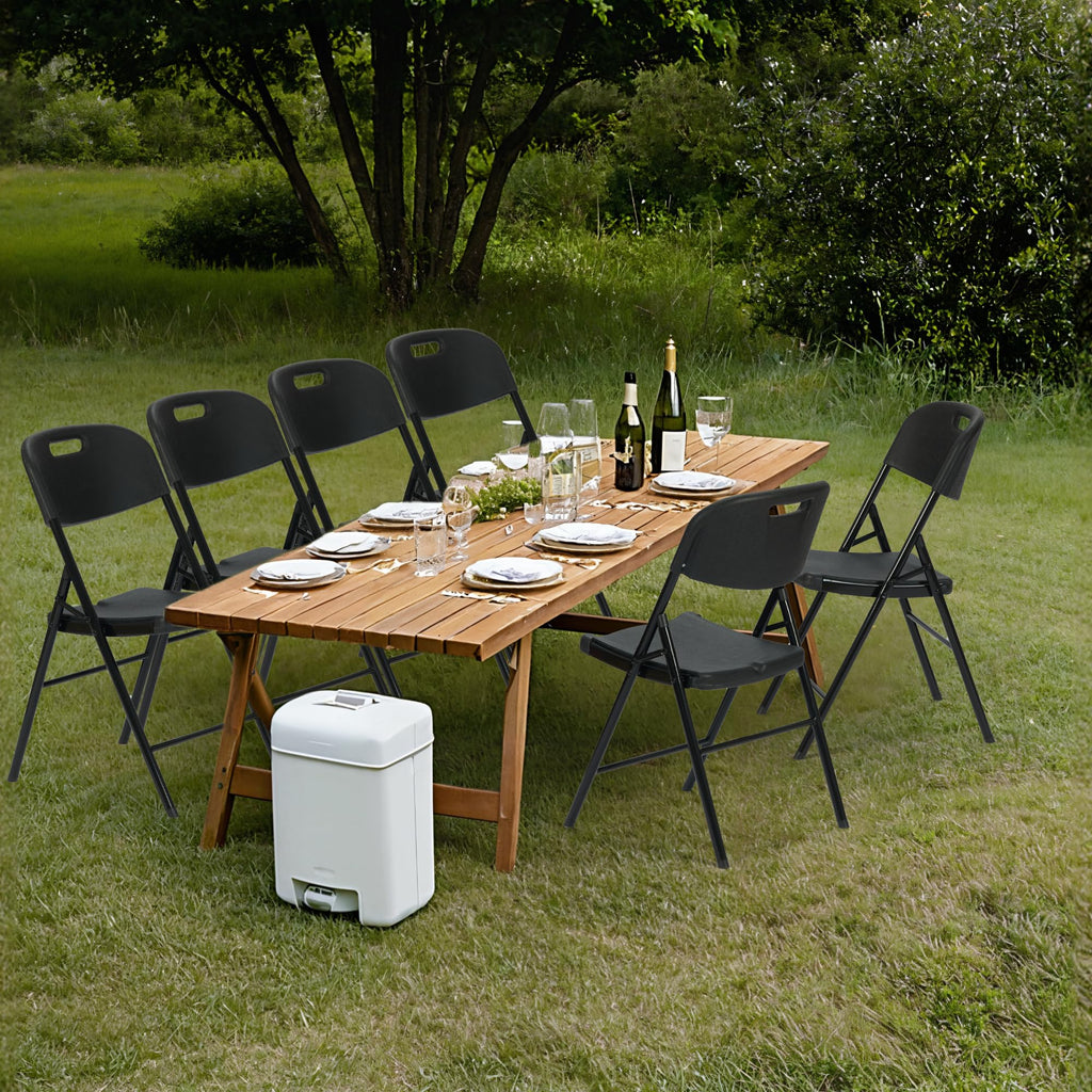 Black Plastic Folding Chair Set of 10 X99708