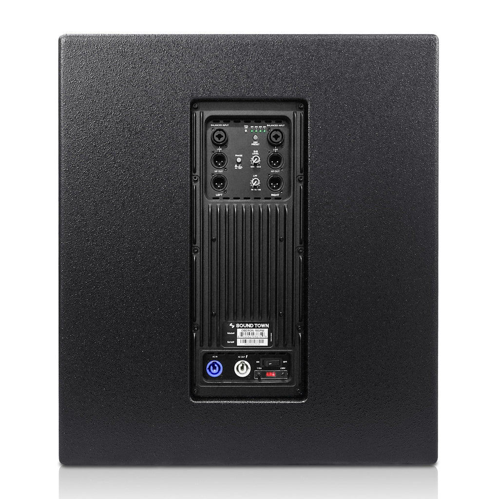 18" 1600W Powered PA/DJ Subwoofer with Class-D Amplifier, Birch Plywood, Black Y929