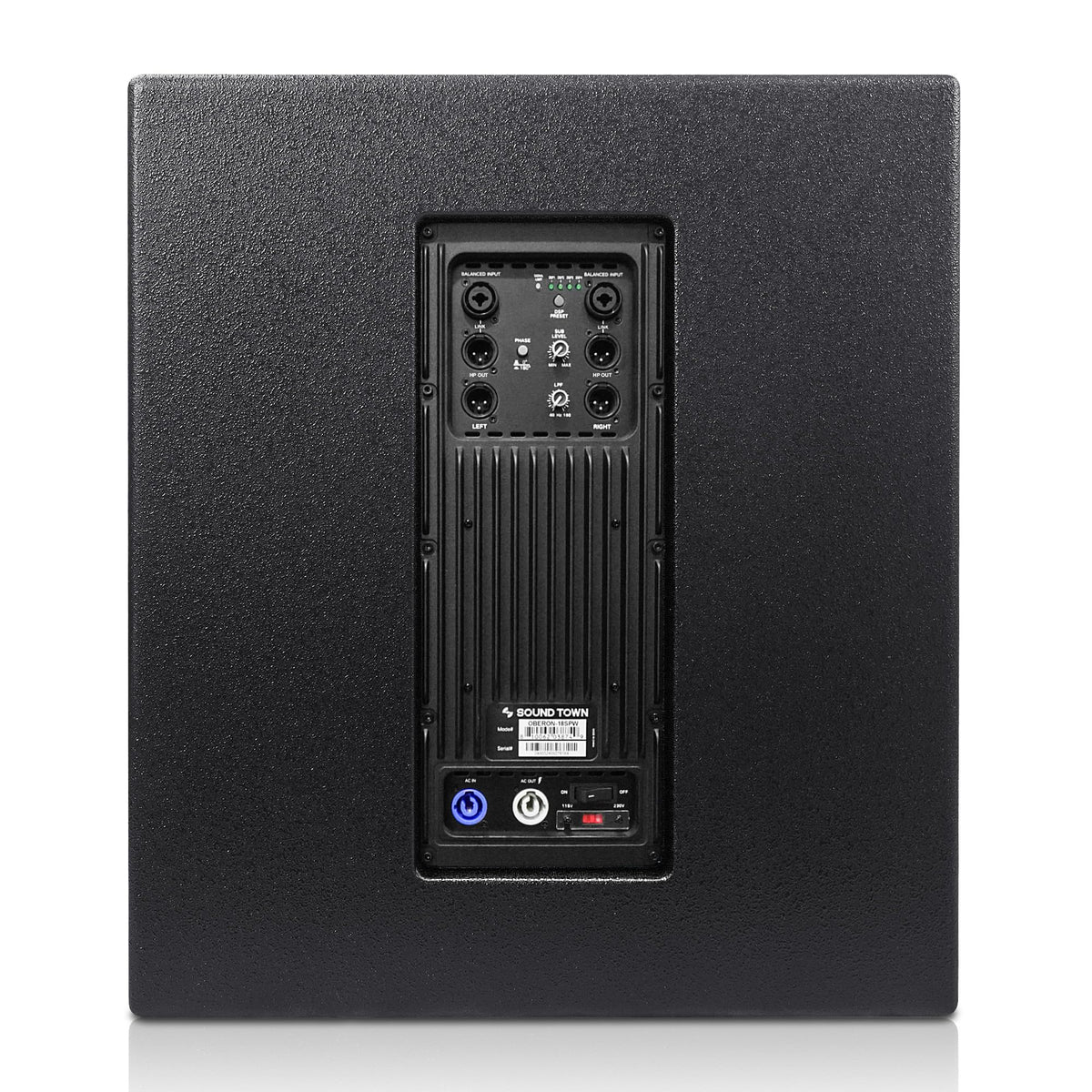 18" 1600W Powered PA/DJ Subwoofer with Class-D Amplifier, Birch Plywood, Black Y929