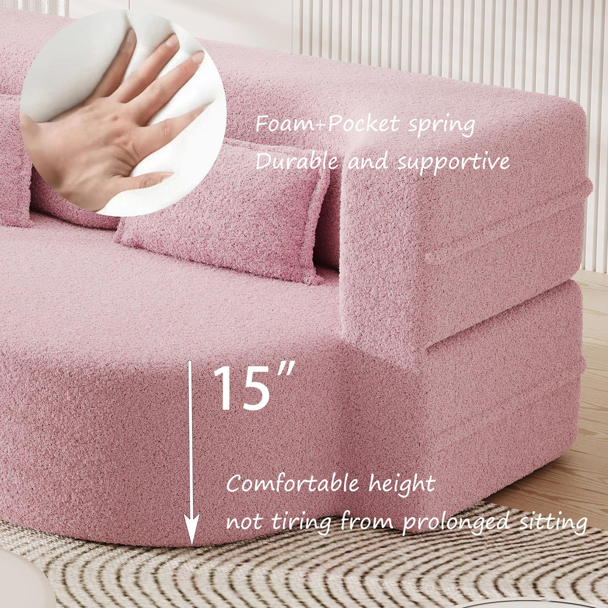 Dark Grey Convertible Futon Sofa Bed F269